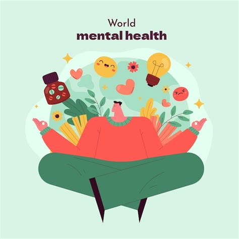 Premium Vector Flat World Mental Health Day Illustration