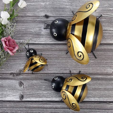 Bees Wall Sculpture Mdluu Bumble Bee Metal Wall Art Indoor Outdoor Bee