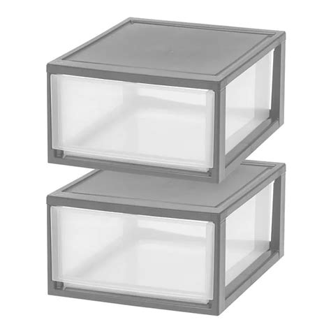 Iris Large Stacking Storage Drawer 2 Piece Set