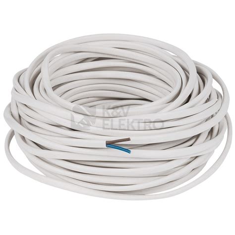 Kabel H03VVH2 F 2x0 50 dvojlinka ovál bílá CYLY 2Dx0 50 metráž K V