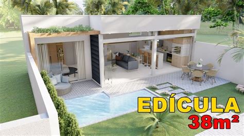 209 Casa estilo edícula 38 81m² QUARTO Pool house plans