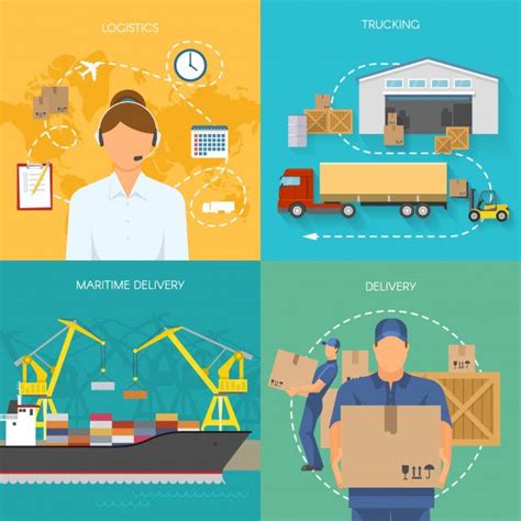 Логистика плоских композиций | Бесплатно векторы | Logistics, Moving ...