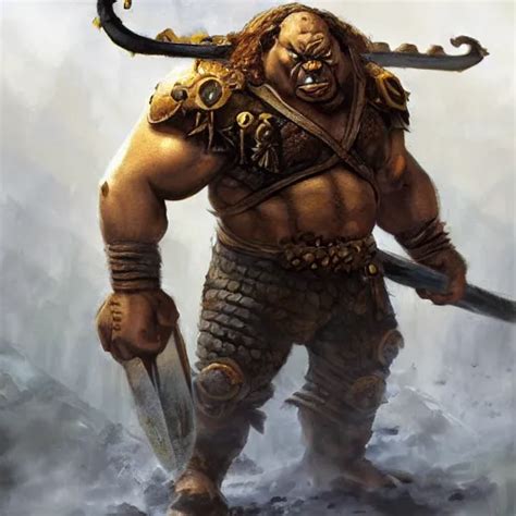 An Ogre Warrior With A Great Warhammer In The Style Of Stable Diffusion