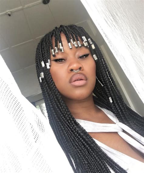 20 Box Braids With Bangs To Make You Feel Special New Natural Hairstyles