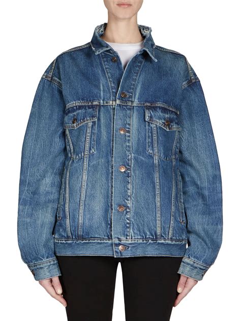 Balenciaga Oversized Denim Jacket In Blue Lyst