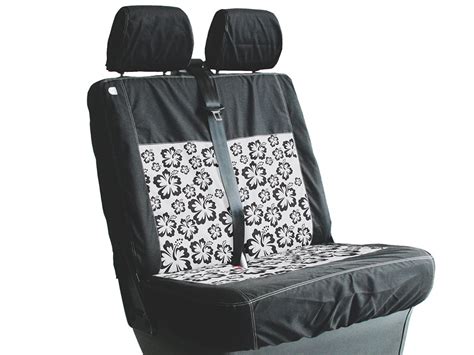 VW T5 T6 Front Bench Double Seat Cover Black Grey Panel With