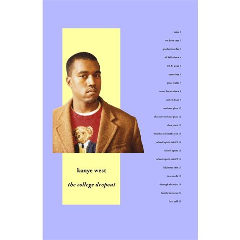 The College Dropout Kanye West Minimalist Poster Etsy