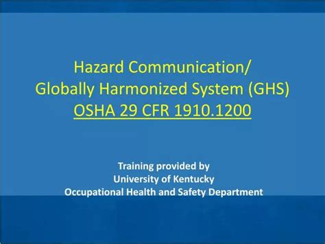 Ppt Hazard Communication Globally Harmonized System Ghs Osha 29