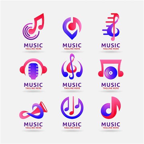 Colección de logo musical Vector Premium