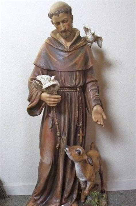 Stunning Life Size 3 foot ST. FRANCIS OF ASSISI GARDEN STATUE ~ Incredible Det | eBay