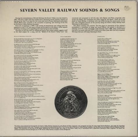 Various Trains Severn Valley Railway Sounds Songs Uk Lp Vinyl