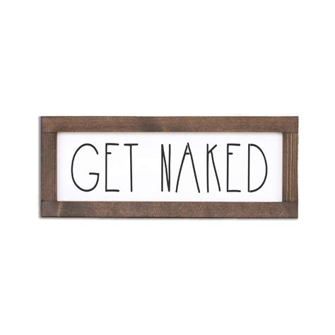 Amazon Rustic Bathroom Get Naked Sign Bathroom Decor Wood Sign