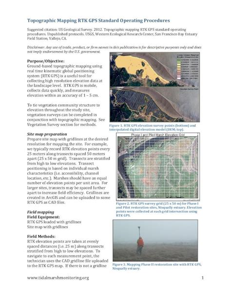 PDF Topographic Mapping RTK GPS Standard Operating Procedures