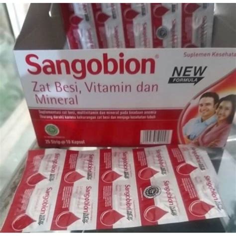 Sangobion Vitamin Penambah Darah Zat Besi Anemia Isi 10 Caps Shopee