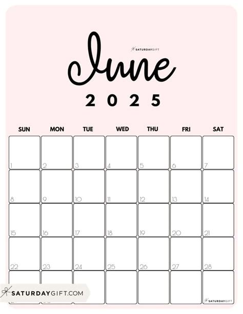 June Calendar 2025 Colorful Angela Avery