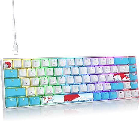 SOLIDEE Tragbare 65 Mechanische Gaming Tastatur 68 Tasten Kompakte RGB