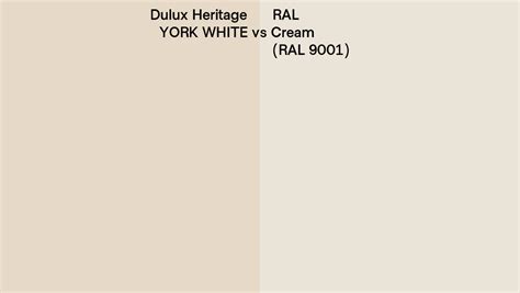 Dulux Heritage York White Vs Ral Cream Ral 9001 Side By Side Comparison