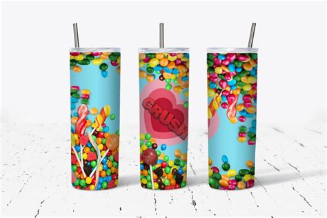 Candy Crush Tumbler Wrap 20 Oz Skinny Tumbler Design Candy Label Png Candy Sublimation