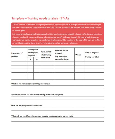 Training Needs Analysis Templates Pdf Doc Apple Pages Google Docs