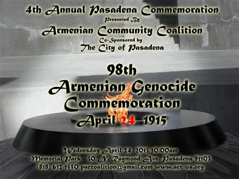 98th Anniversary Of Armenian Genocide Commemoration At Memorial Park In