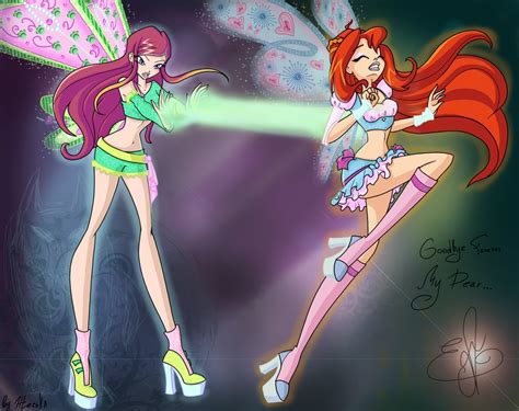 Winx Club Bloom And Roxy Vs Flora Winx Club Roxy Miraculous Zelda The