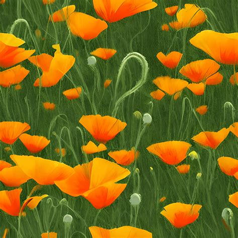 California Poppies Digital Art Wallpaper · Creative Fabrica