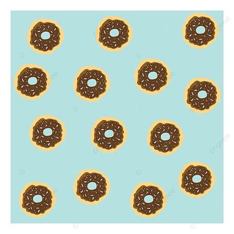 Background Latar Belakang Biru Yang Lucu Dengan Donat Coklat Cokelat