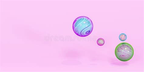 Glass Multicolored Iridescent Spheres 3d Render Abstract Background