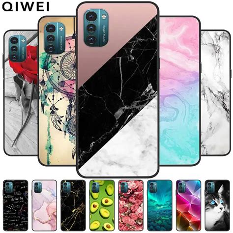 Para Nokia G21 funda G11 funda de silicona mármol suave TPU fundas de