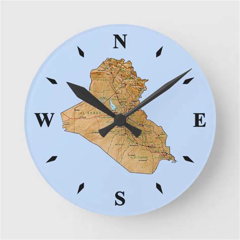 Iraq Map Clock | Zazzle