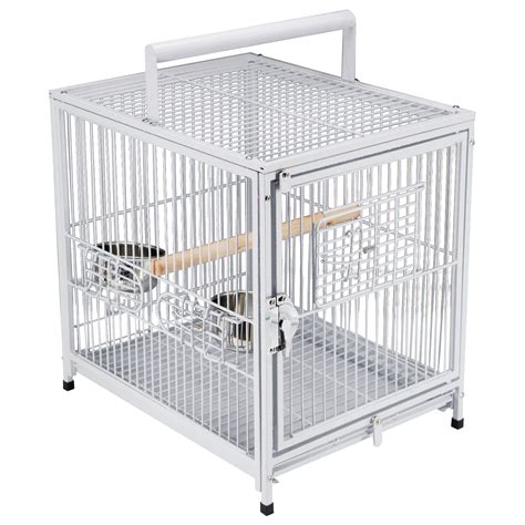 X X Portable Heavy Duty Bird Cage Parrot Carrier Metal W