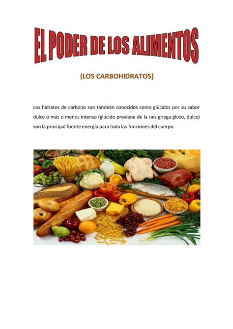 PDF El Poder De Los Alimentos Los Carbohidratos DOKUMEN TIPS