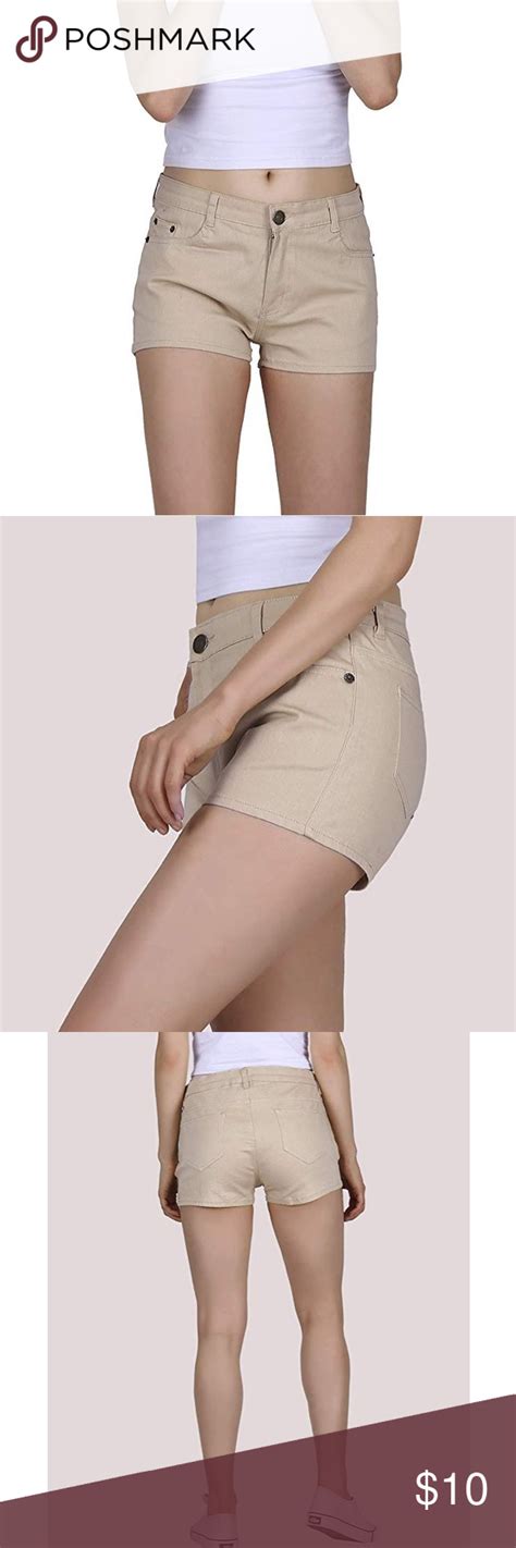 Womens Khaki Shorts Khaki Shorts Stretch Denim Shorts Womens Khaki Shorts