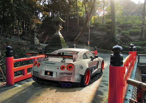 GTR R35 Tuning Nissan Japan Bridges Back View HD Wallpaper Rare