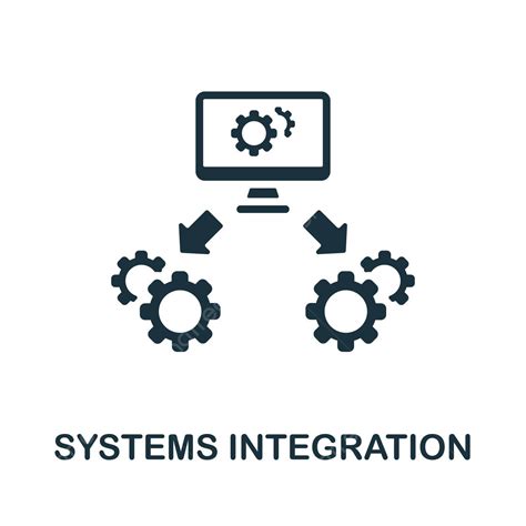 Monochrome Systems Integration Icon For Industry 40 Design Vector