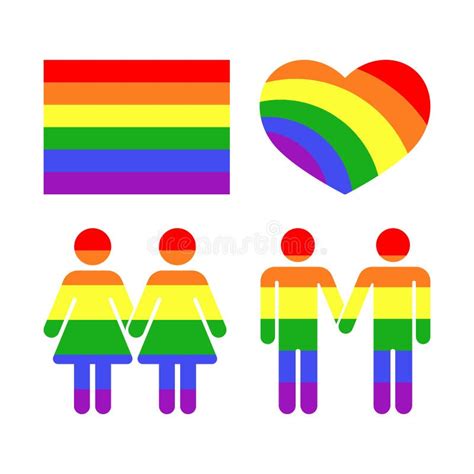 Vector Rainbow Gay Lgbt Rights Icons And Symbols Stock Vector