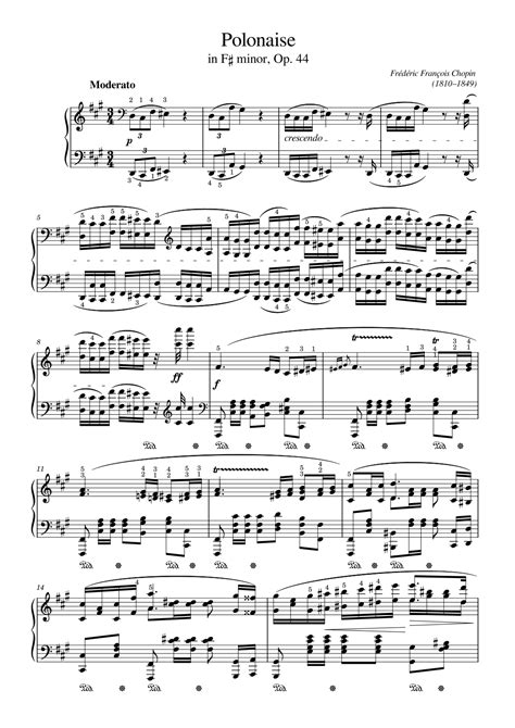 Chopin Polonaise No 5 In F Sharp Minor Op 44 Original With