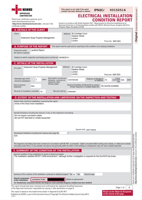 Eicr Electrical Installation Condition Reports Niceic Registered