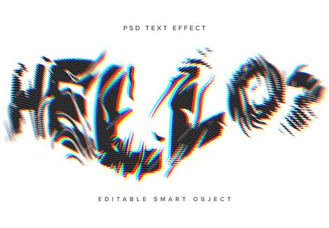 Premium Psd Warped Glitch Text Effect Mockup