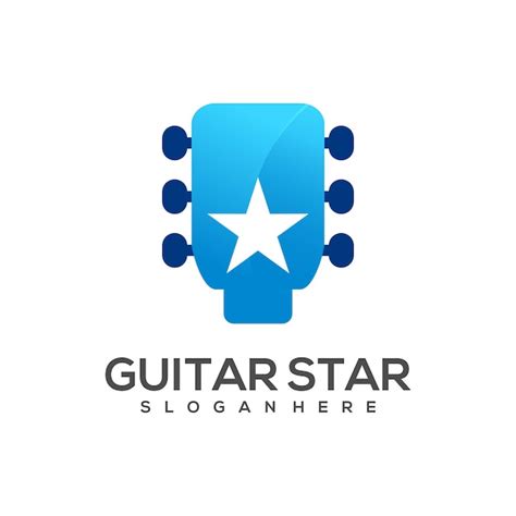 Premium Vector Logo Guitar With Star Gradient