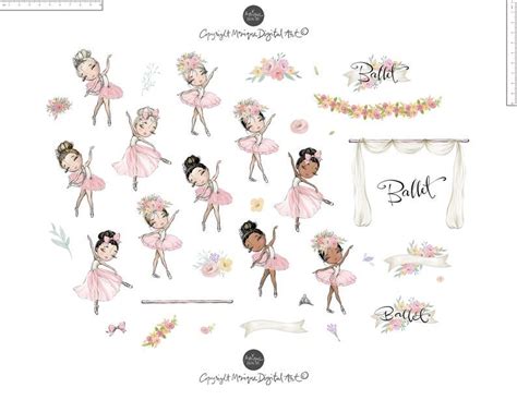 Ballerina Clipart Ballet Clipart Girl Birthday Clipart Ballerina