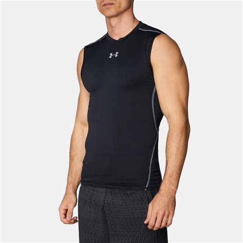 Shop Black Under Armour Heatgear Armour Compression Sleeveless T