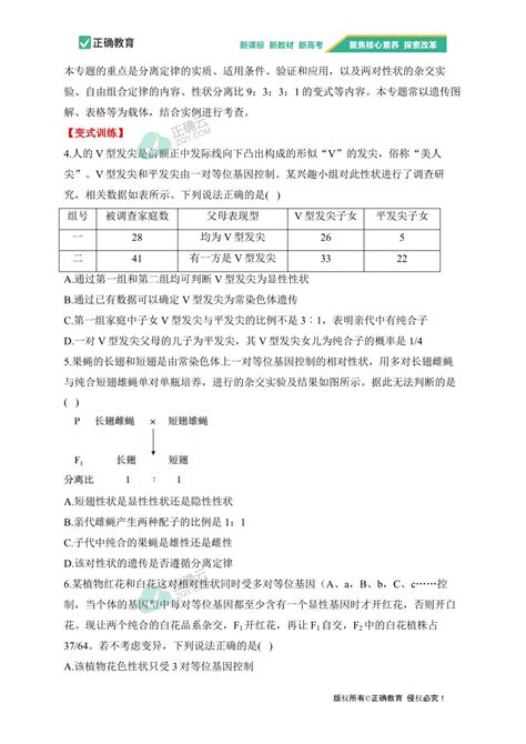 （8）基因的分离定律和自由组合定律——高考生物一轮复习 复习探究【新高考】正确云资源