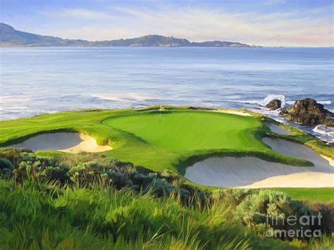 7th Hole At Pebble Beach Painting By Tim Gilliland Pixels