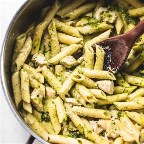 Creamy Chicken Pesto Pasta Recipe Creme De La Crumb