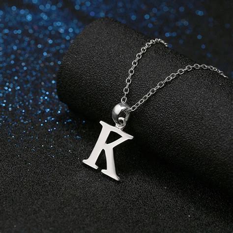 Fashion Jewelry Inches Sterling Silver Link Chain Letter K