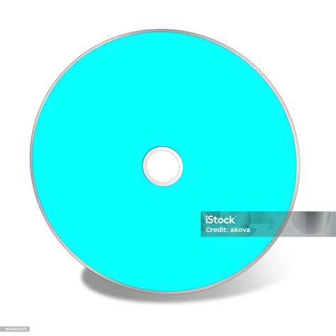 Cd Or Dvd Blank Template Cyan For Presentation Layouts And Design