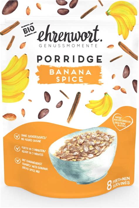 Ehrenwort Porridge Bio Banana Spice 400 G Piccantino Tienda Online