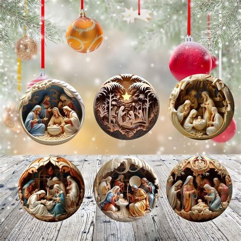 1 6x Weihnachts Anhänger Christbaumschmuck Christliches Weihnachts