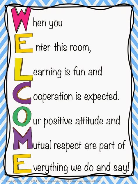 I Love My Classroom Welcome Door Sign